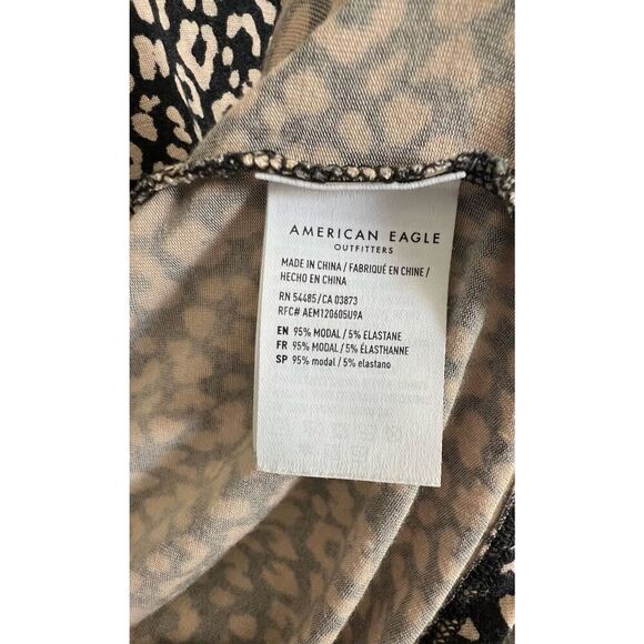 American Eagle Cheetah Print Super Soft Short Sleeve T-Shirt - Picture 4 of 4